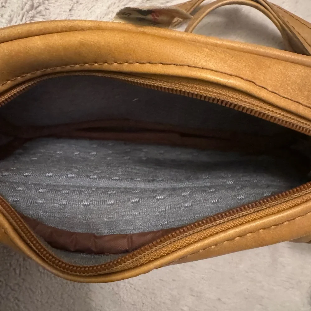 Marsand‎ Vintage Small Leather Camera Bag Tan Crossbody Wristlet USA